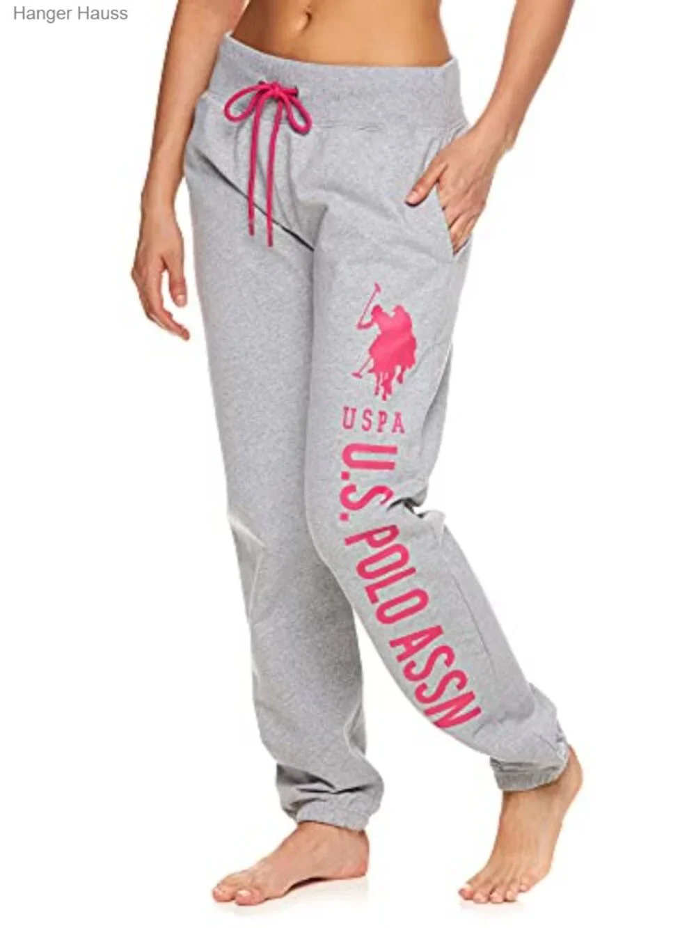 French Terry Joggers with Pockets, Mid Rise, Drawstring Waist, Cuffed Hem